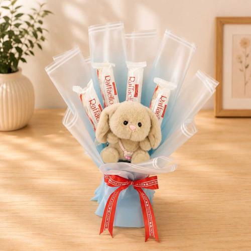 Cute Bunny & Raffaello Chocolate Bouquet DKG-1627