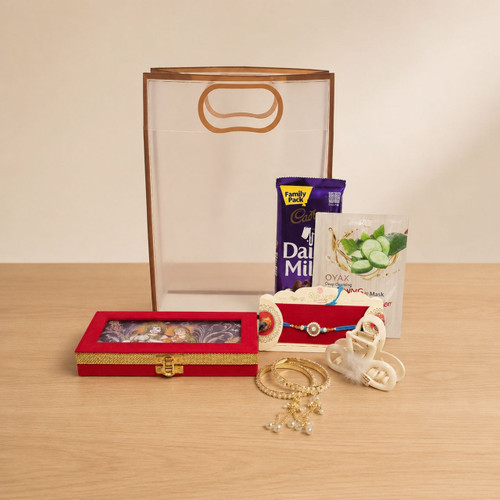 Rakhi Return Gift for Sister with Cash & Accessories JNK-7789