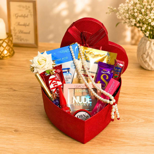 Beauty & Chocolate Gift Box with Pearl Necklace for Her JNK-7790