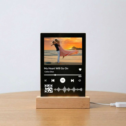 Glowing Melody: Personalized Acrylic Photo & Song Display WP-59