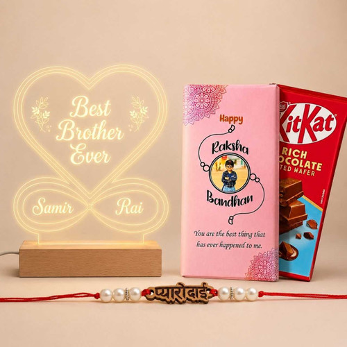 Personalized Best Brother Raksha Bandhan Gift Set SK-3487