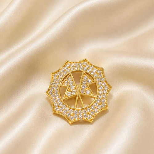 Nepal Emblem Gold-Tone Brooch KB-13