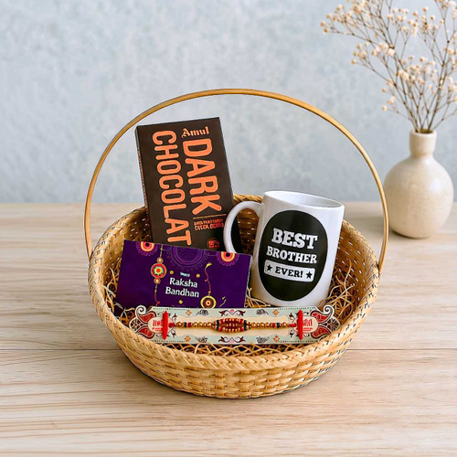 Dark Chocolate, Mug & Rakhi Gift Set DKG-1662
