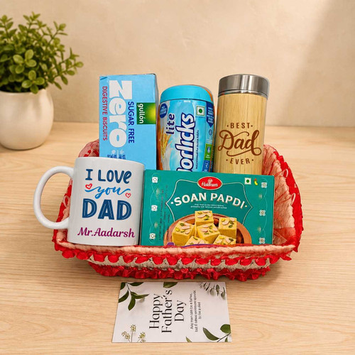 Suger Free Biscuits, Horlicks, Bottle & Mug Gift Set DKG-1668