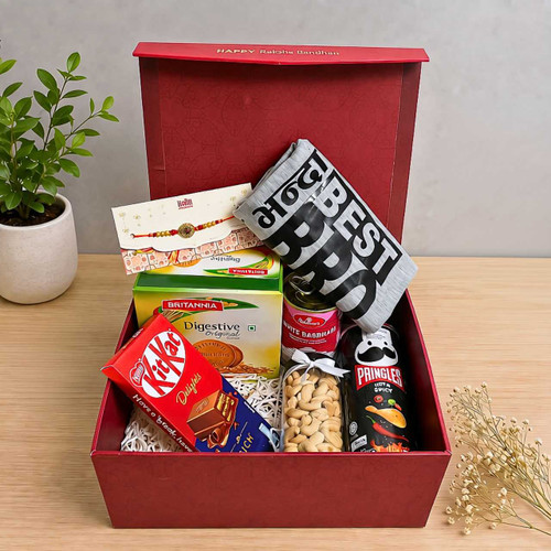 Multicolor Rakhi with KitKat & Premium Cashew Hamper SK-3509