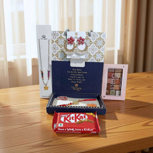 Rakhi, Accessories & Chocolate Gift Set DKG-1707