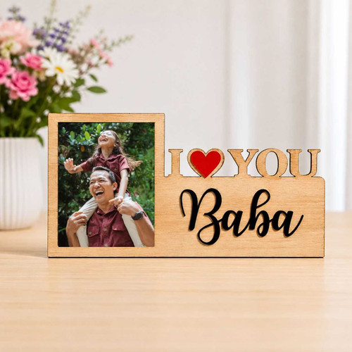 I Love You Baba Personalized Photo Wooden Frame WP-74