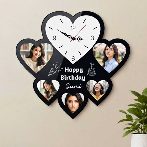 Personalised Acrylic Birthday Photo Wall Clock WP-76