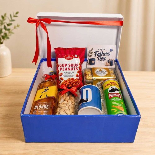 Love You Dad Mug , Pringles & Cashew Hamper With Whisky SK-3524