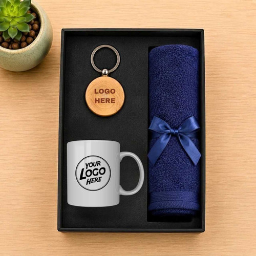 Ceramic Mug, Towel & Wooden Keyring Gift Set DKG-1731