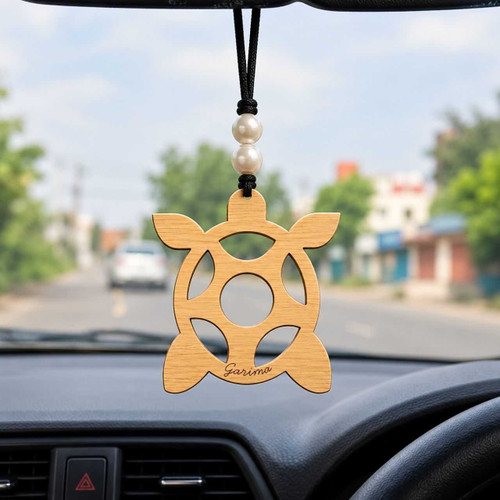 Personalized Lucky Turtle Name Car Charm WCC-4