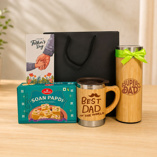 Father's Day Gift with Personalized Mug, Bottle & Sweets JNK-7877