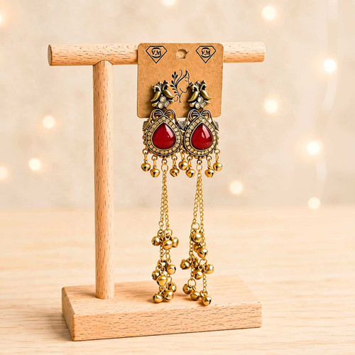 Antique Gold-Plated Peacock Jhumka Earrings JR-535
