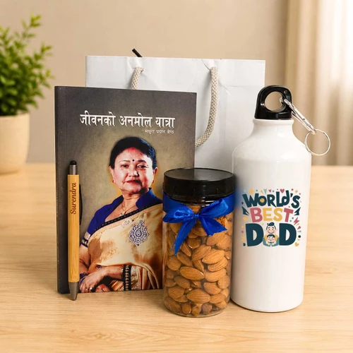 Personalized Dad Appreciation Gift Hamper With Bamboo Pen & Novel SK-3531