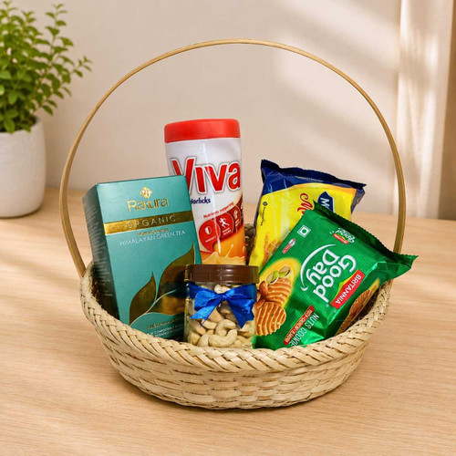 Green Tea & Biscuits Wellness Gift Hamper With Viva SK-3540