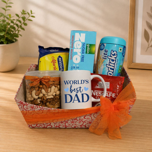 Personalized Dad Mug & Mixed Nuts Gift Basket SK-3544