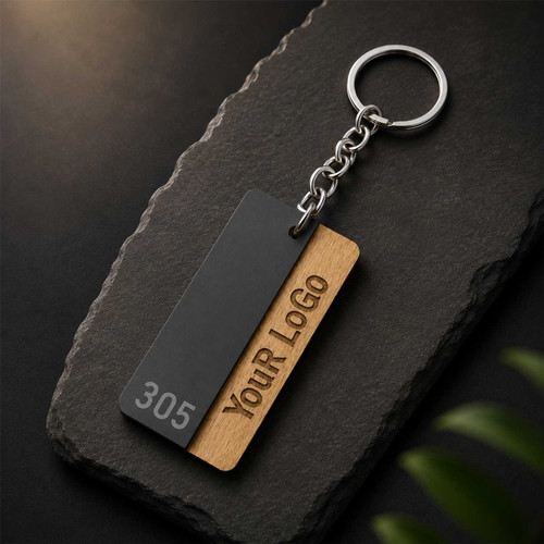 Personalized Wooden & Acrylic Keyring For Hotel WP-97