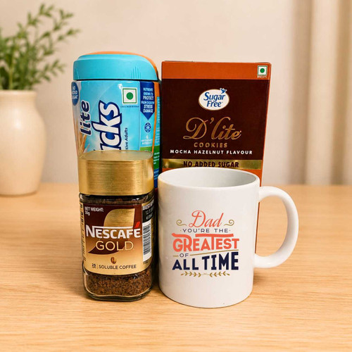 Sugar-Free Cookies, Coffee & Horlicks Gift Set For Father SK-3564