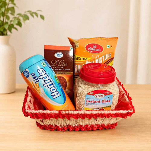 Oats, Horlicks & Cookies Delight Gift Basket JNK-7912