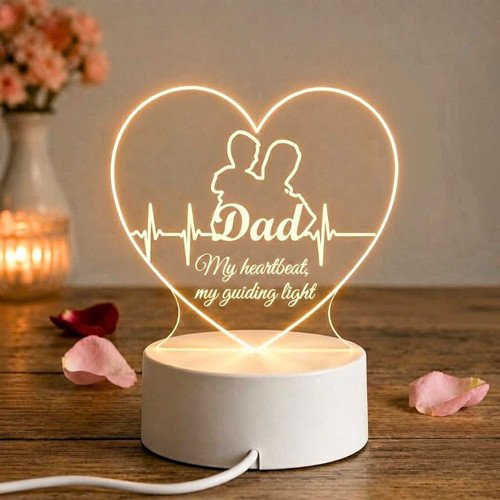 Personalized Heart-Shaped LED Acrylic For Dad SK-3574