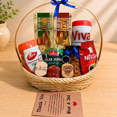 Nutritious Delight Gift Basket for Mom & Dad JNK-7935