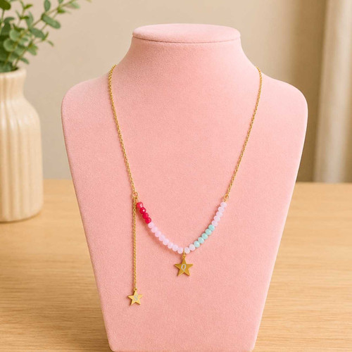 Personalized Couple’s Initial Star Pendant Necklace SK-3601