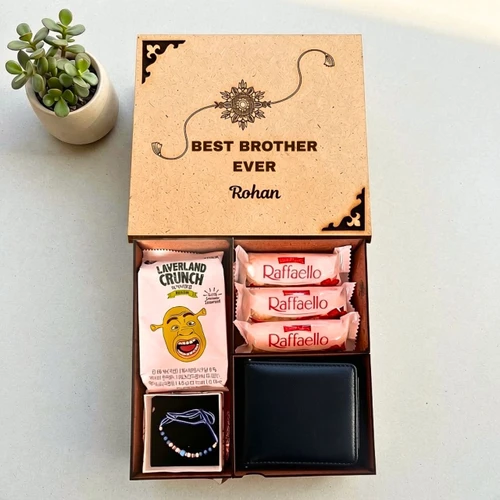Seaweed Wasabi, Rakhi, Wallet & Chocolate Gift Set