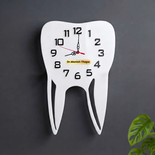 Personalized Dentist Tooth-Shaped Wall Clock WP-167