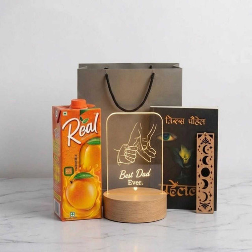 Best Dad Ever Gift Set With LED Lamp, Novel & Bookmark SK-3649