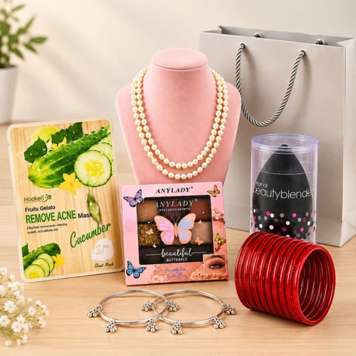 Bangles, Moti Mala & Eye Shadow Gift Hamper DKG-1903