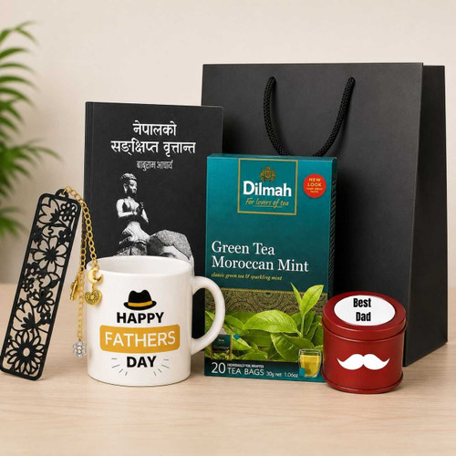 Father's Day Mug, Novel & Floral Acrylic Bookmark Gift SK-3665