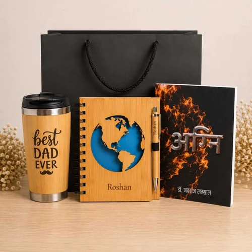 Agni Book, Personalized Diary & Bamboo Pen Gift Set For Dad SK-3666