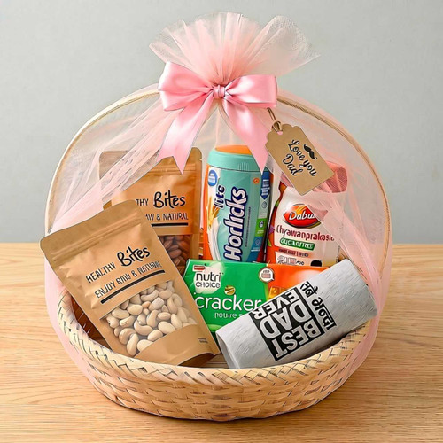 Dabur Chyawanprakash, Best Dad T-Shirt & Dry Fruits Gift Basket SK-3694