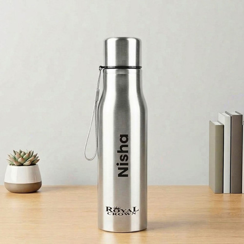 Personalized Name Engraved  Royal Crown Steel Water Bottle – 500ml