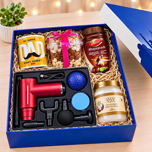 Super Dad Massage, Wellness & Dry Fruits Gift Box SK-3730