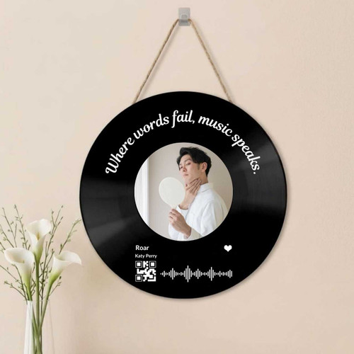 Where Words Fail, Music Speaks – Personalized Acrylic Vinyl Record Frame WP-192