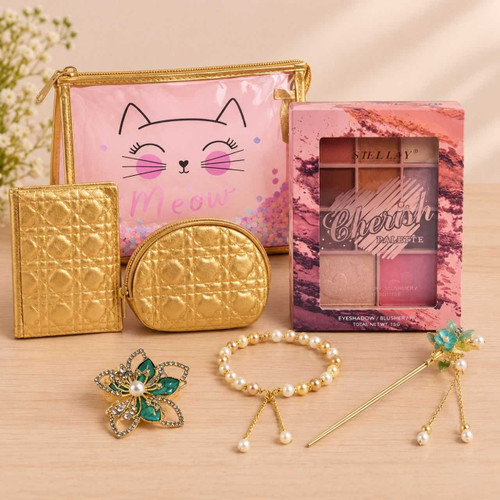 ANYLADY Cherish Palette with Bracelet & Floral Hair Accessories SK-3751