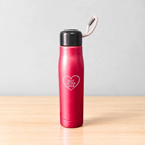 Best Sister Ever 550ml Red Insulated Bottle SK-3766