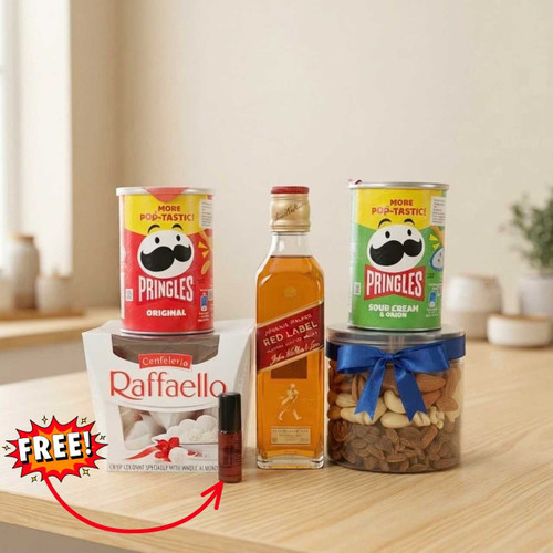 Red Label 200ml, Pringles & Treats Celebration Hamper JNK-8075