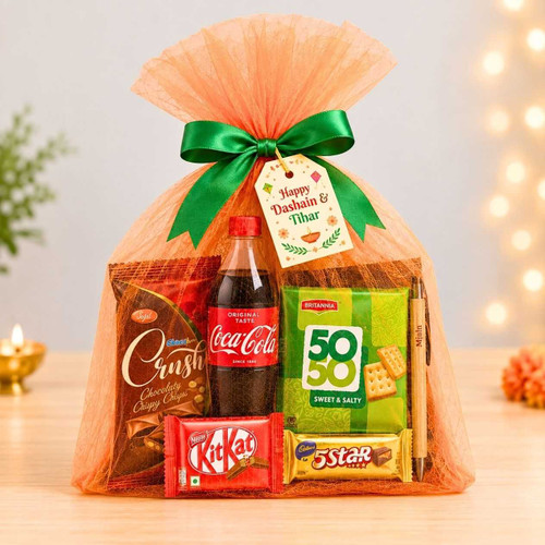 Dashain & Tihar Custom Net Pouch Hamper DH-28