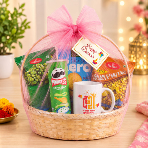 Dashain Snacks with Mug Gift Basket