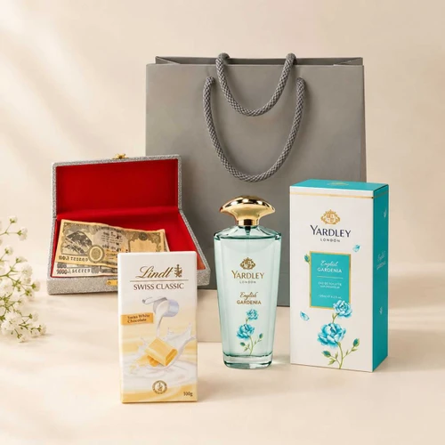 Lindt Chocolate, Perfume & Cash Sagun Gift Set DKG-2016