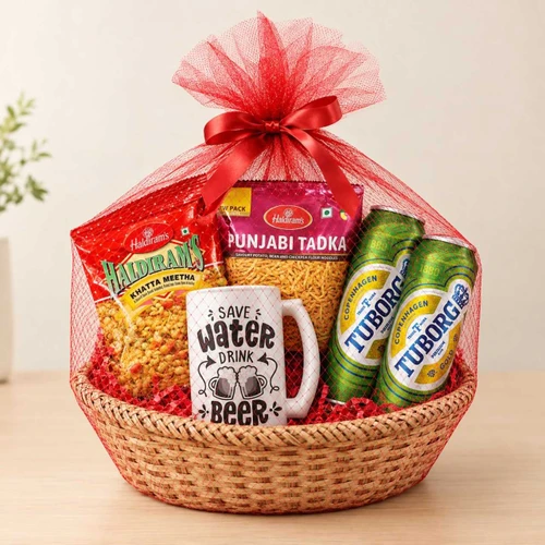 Beers & Snacks Gift Basket JNK-8156