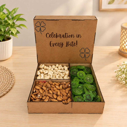 Festive Wooden Gift Box with Dry Fruits & Nuts JNK-8174