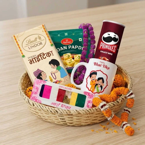 Bhai Tika Gift Basket with Chocolates & Festive Treats SPM-920