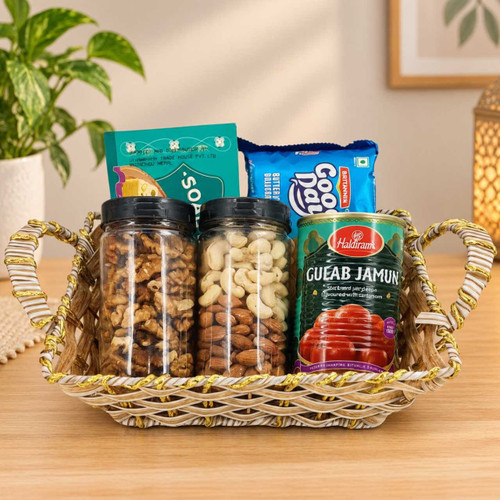 Dry Nuts and Sweets Gift Hamper JNK-8198