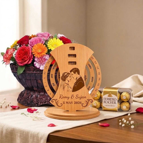 Personalized Wooden Calendar & Flower Pot Gift Set DKG-2124