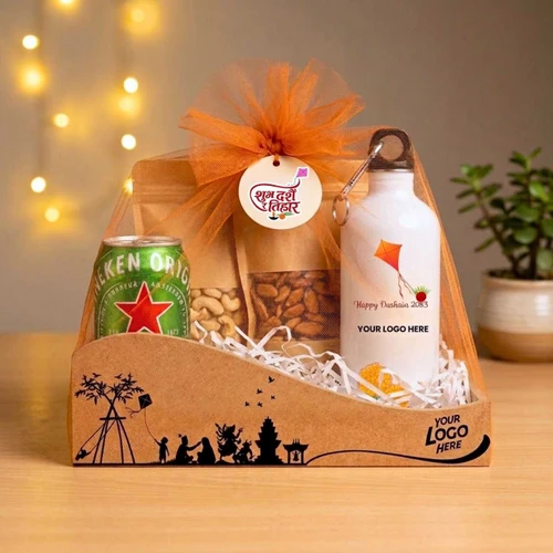 Shubh Dashain Tihar Dry Nuts & Beer Gift Box DH-187