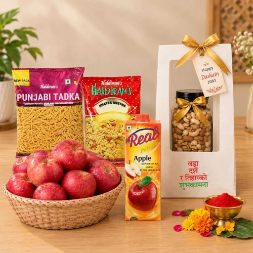 Dashain Gift with Apples, Snacks & Real Juice JNK-8272