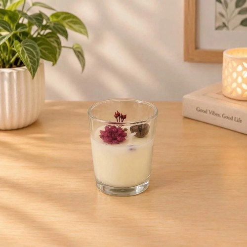 Floral Glass Candle